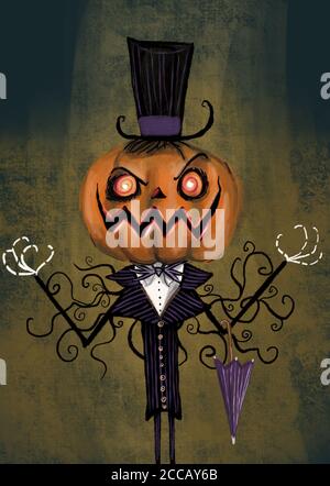 Illustrazione del personaggio a tema Halloween Foto Stock