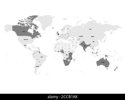 gli stati membri del Commonwealth britannico sono evidenziati nella mappa mondiale. Illustrazione vettoriale. Illustrazione Vettoriale