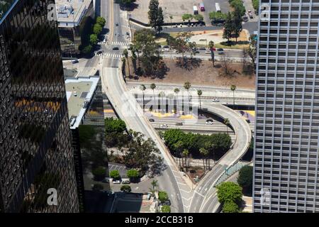 Los Angeles California USA paesaggio urbano tra grattacieli Foto Stock