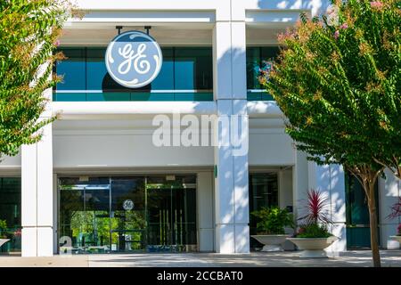 Logo e firma GE Digital presso la sede centrale di Silicon Valley. GE Digital è una consociata della multinazionale americana gene Foto Stock