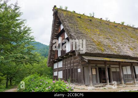 Gifu, Giappone - Antica Casa di famiglia Nakano Yoshimori al Museo all'aperto Gasshozukuri Minkaen di Shirakawago, Gifu, Giappone. Foto Stock