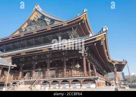 Kyoto, Giappone - Tempio Higashi Hongan-ji, un famoso sito storico a Kyoto, Giappone. Foto Stock