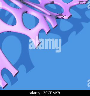 Fondo di fibra biologica artificiale con maglia viola astratta su blu sfondo Illustrazione Vettoriale