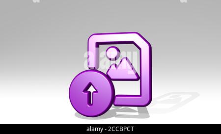 Caricamento del file immagine icona 3D che proiettata ombra, illustrazione 3D Foto Stock