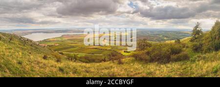 L'area protetta del paesaggio di Palava, una riserva della biosfera dell'UNESCO situata in Moravia, nella Repubblica Ceca. Campagna Moravia con vigneti. Foto Stock