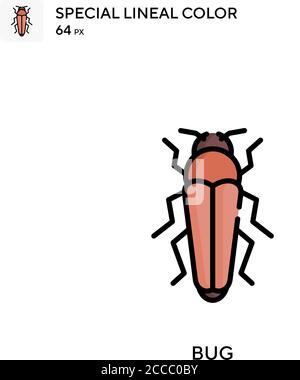 Bug icona colore lineare speciale. Modello di disegno simbolo illustrazione per elemento dell'interfaccia utente Web mobile. Pittogramma moderno a colori perfetto su tratti modificabili. Illustrazione Vettoriale