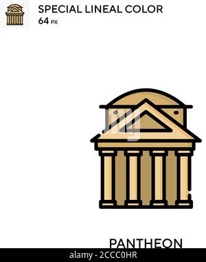 Pantheon icona a colori speciali. Modello di disegno simbolo illustrazione per elemento dell'interfaccia utente Web mobile. Pittogramma moderno a colori perfetto su tratti modificabili. Illustrazione Vettoriale