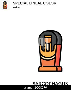 Sarcofago icona colore lineare speciale. Modello di disegno simbolo illustrazione per elemento dell'interfaccia utente Web mobile. Pittogramma moderno a colori perfetto su strok modificabile Illustrazione Vettoriale