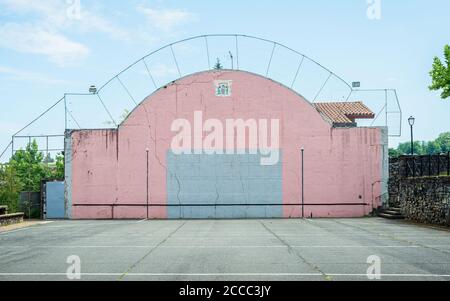 Espelette Pelota basca muro, in Francia Foto Stock