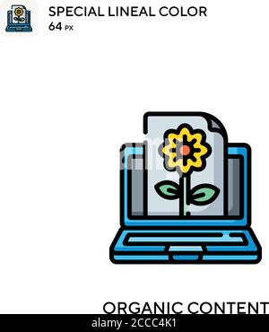 Contenuto organico icona colore lineare speciale. Modello di disegno simbolo illustrazione per elemento dell'interfaccia utente Web mobile. Pittogramma moderno a colori perfetto su modificabili Illustrazione Vettoriale