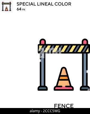 Fence icona colore lineal speciale. Modello di disegno simbolo illustrazione per elemento dell'interfaccia utente Web mobile. Pittogramma moderno a colori perfetto su tratti modificabili. Illustrazione Vettoriale