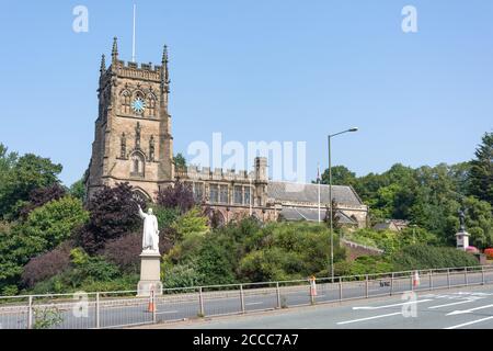 St. Mary e la Chiesa di tutti i Santi attraverso St. Marys Ringway, Kidderminster, Worcestershire, Inghilterra, Regno Unito Foto Stock