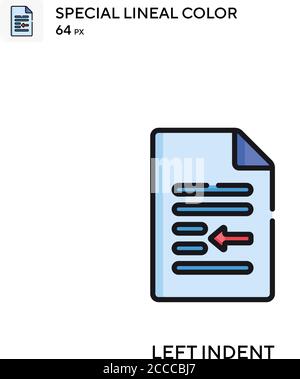 Margine sinistro icona colore lineare speciale. Modello di disegno simbolo illustrazione per elemento dell'interfaccia utente Web mobile. Pittogramma moderno a colori perfetto su strok modificabile Illustrazione Vettoriale