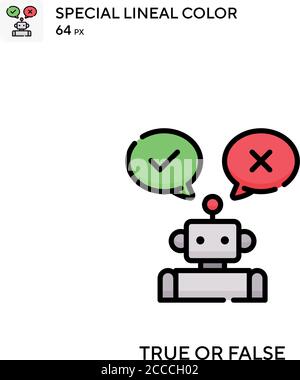 Icona colore lineare speciale vero o falso. Modello di disegno simbolo illustrazione per elemento dell'interfaccia utente Web mobile. Pittogramma moderno di colore perfetto su str modificabile Illustrazione Vettoriale