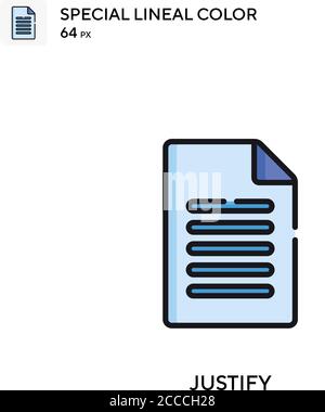 Giustifica icona colore lineare speciale. Modello di disegno simbolo illustrazione per elemento dell'interfaccia utente Web mobile. Pittogramma moderno a colori perfetto su tratti modificabili. Illustrazione Vettoriale