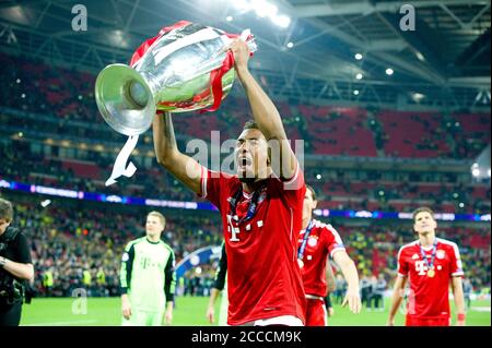 Anteprima della finale della Champions League 2020 Parigi St.Germain-FC Bayern Monaco il 23 agosto 2020. Foto d'archivio; Jerome BOATENG (M) grazie a Pokal, Football Champions League Final 2013 / Borussia Dortmund (DO) - FC Bayern Monaco (M) 1: 2. Stagione 2012/13, WEMBLEY Stadium, 25.05.2013. Â | utilizzo in tutto il mondo Foto Stock