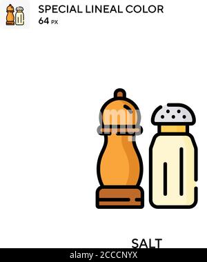 Icona di colore lineare speciale Salt. Modello di disegno simbolo illustrazione per elemento dell'interfaccia utente Web mobile. Pittogramma moderno a colori perfetto su tratti modificabili. Illustrazione Vettoriale