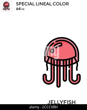 Meduse icona colore lineo speciale. Modello di disegno simbolo illustrazione per elemento dell'interfaccia utente Web mobile. Pittogramma moderno a colori perfetto su tratti modificabili. Illustrazione Vettoriale