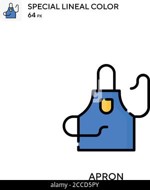 Grembiule icona colore lineal speciale. Modello di disegno simbolo illustrazione per elemento dell'interfaccia utente Web mobile. Pittogramma moderno a colori perfetto su tratti modificabili. Illustrazione Vettoriale