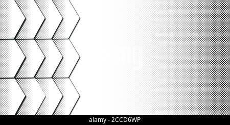 Sfondo con tecnologia bianca a forma esagonale 3D Foto Stock