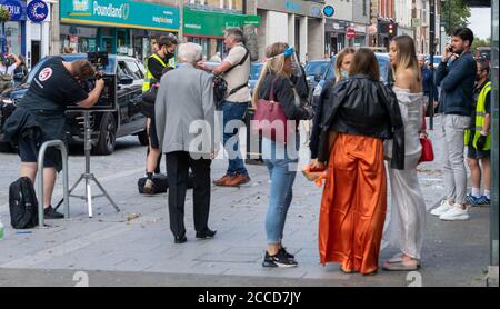 Brentwood Essex 21 agosto 2020 Film Crew e cast, riferito per essere TOWIE filmata in Brentwood Essex Credit: Ian Davidson/Alamy Live News Foto Stock