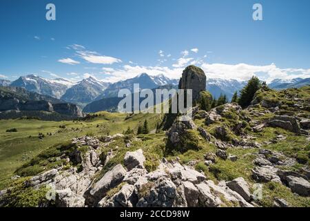 paesaggio in svizzera, sulla bellissima schynige platte zona escursionistica. Foto Stock
