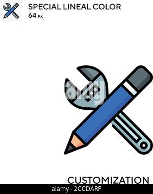 Personalizzazione icona colore lineare speciale. Modello di disegno simbolo illustrazione per elemento dell'interfaccia utente Web mobile. Pittogramma moderno di colore perfetto su str modificabile Illustrazione Vettoriale