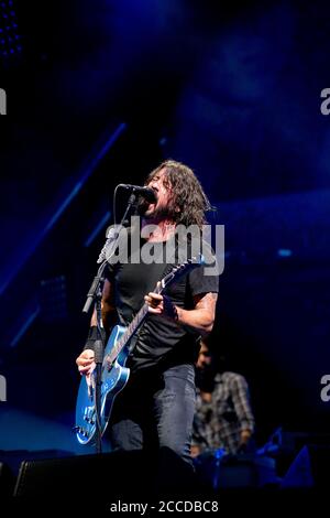 25.8.2019 Richfield Avenue Reading Berkshire UK i Foo Fighter si esibiscono sul palco principale il terzo giorno del festival Reading People in picture: Dave Grohl Foto Stock