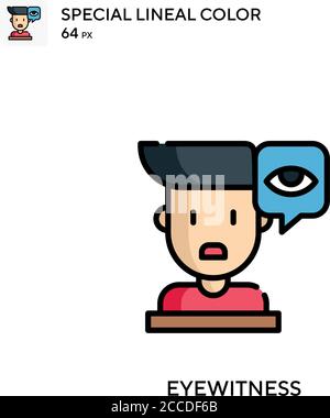 Icona del colore speciale lineal per testimoni oculari. Modello di disegno simbolo illustrazione per elemento dell'interfaccia utente Web mobile. Pittogramma moderno a colori perfetto su tratti modificabili Illustrazione Vettoriale