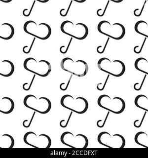 Motivo senza cuciture con ombrello nuvolato nero Illustrazione Vettoriale