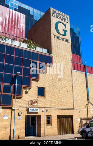 Swansea, Galles, Regno Unito, 30 giugno 2018: Swansea Grand Theatre su Singleton Street, nel centro della città, una popolare sala giochi per i visitatori Foto Stock