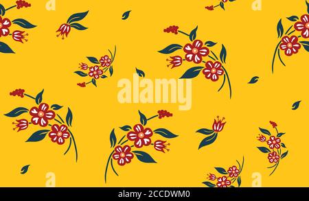 Motivo floreale carino senza cuciture in fiore piccolo e grazioso. Sfondo semplice per copertine di tessuti o libri, produzione, sfondi, stampa, confezione regalo e. Foto Stock