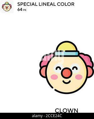 Clown icona colore lineare speciale. Modello di disegno simbolo illustrazione per elemento dell'interfaccia utente Web mobile. Pittogramma moderno a colori perfetto su tratti modificabili. Illustrazione Vettoriale