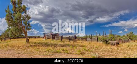 Un cortale di bestiame dimenticato nella Prescott National Forest ad est di Paulden Arizona. La zona è un terreno federale accessibile al pubblico. Nessun rilascio di proprietà i Foto Stock