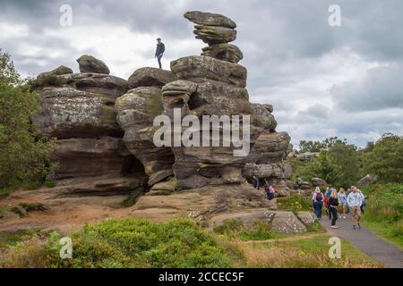 Brimham Rocks a NIdderdale, Yorkshire, Inghilterra Foto Stock