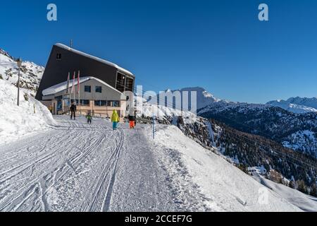 Europa, Svizzera, Vallese, Belalp, stazione di montagna della funivia Blatten-Belalp Foto Stock