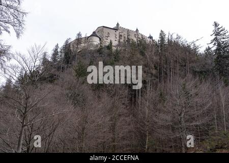 Europa, Austria, Stato di Salisburgo, Werfen, vista sul Castello di Hohenwerfen nello Stato di Salisburgo Foto Stock