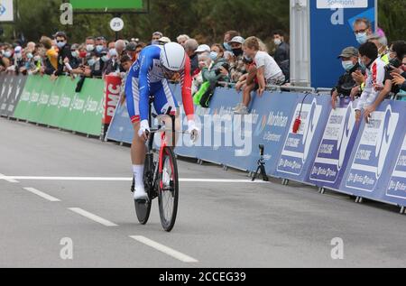 Grand-Champ, Francia. 21 agosto 2020. Alexys Brunel in Groupama - FDJ durante il campionato francese 2020, Men's Elite Time Trial, il 21 agosto 2020 a Grand-Champ, Francia - Foto Laurent Lairys / MAXPPP Credit: Laurent Lairys/Agence Locevaphotos/Alamy Live News Foto Stock