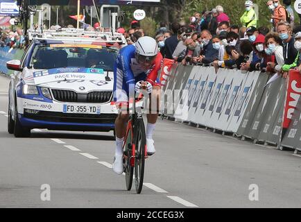 Grand-Champ, Francia. 21 agosto 2020. Hugo Page in Groupama - FDJ durante il campionato francese 2020, Men's Elite Time Trial, il 21 agosto 2020 a Grand-Champ, Francia - Foto Laurent Lairys / MAXPPP Credit: Laurent Lairys/Agence Locevaphotos/Alamy Live News Foto Stock