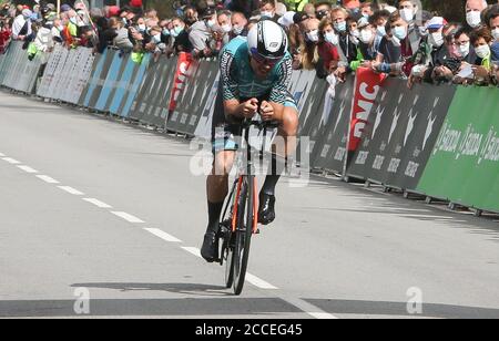 Grand-Champ, Francia. 21 agosto 2020. Joffrey Degueurce in Eurociclingtrip - CMI - PRO Cycling durante il campionato francese 2020, Men's Elite Time Trial, il 21 agosto 2020 a Grand-Champ, Francia - Foto Laurent Lairys / MAXPPP Credit: Laurent Lairys/Agence Locevaphotos/Alamy Live News Foto Stock