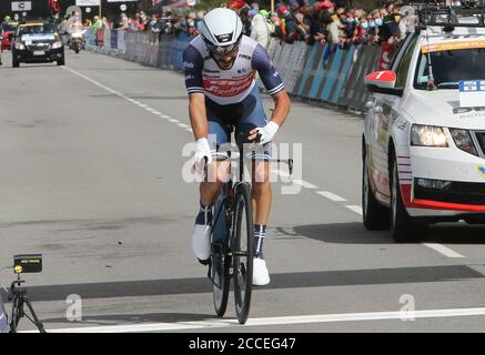 Grand-Champ, Francia. 21 agosto 2020. Julien Bernard in Trek - Segafredo durante il campionato francese 2020, Men's Elite Time Trial, il 21 agosto 2020 a Grand-Champ, Francia - Foto Laurent Lairys / MAXPPP Credit: Laurent Lairys/Agence Locevaphotos/Alamy Live News Foto Stock