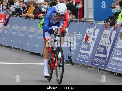 Grand-Champ, Francia. 21 agosto 2020. Clement Davy Groupama - FDJ durante il campionato francese 2020, Men's Elite Time Trial, il 21 agosto 2020 a Grand-Champ, Francia - Foto Laurent Lairys / MAXPPP Credit: Laurent Lairys/Agence Locevaphotos/Alamy Live News Foto Stock