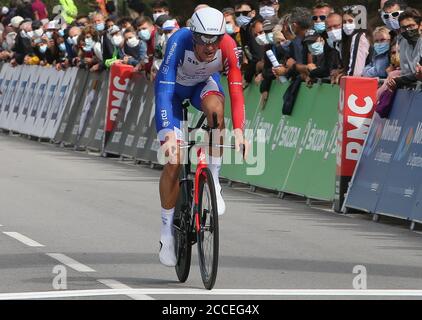 Grand-Champ, Francia. 21 agosto 2020. Anthony Roux in Groupama - FDJ durante il campionato francese 2020, Men's Elite Time Trial, il 21 agosto 2020 a Grand-Champ, Francia - Foto Laurent Lairys / MAXPPP Credit: Laurent Lairys/Agence Locevaphotos/Alamy Live News Foto Stock