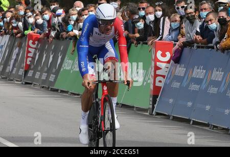 Grand-Champ, Francia. 21 agosto 2020. Anthony Roux in Groupama - FDJ durante il campionato francese 2020, Men's Elite Time Trial, il 21 agosto 2020 a Grand-Champ, Francia - Foto Laurent Lairys / MAXPPP Credit: Laurent Lairys/Agence Locevaphotos/Alamy Live News Foto Stock