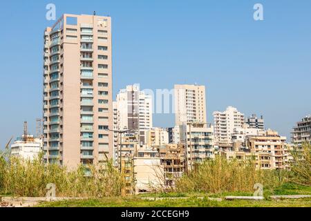 Beirut City Living Blocks and Buildings, Beirut, Libano Foto Stock