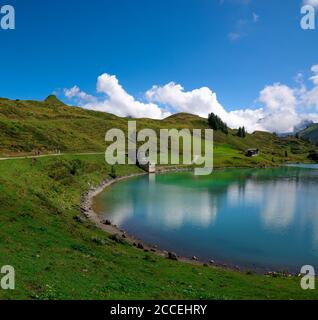 Un posto meraviglioso per una vacanza nelle Alpi svizzere Foto Stock