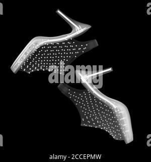 Scarpe con tacco alto, raggi X. Foto Stock