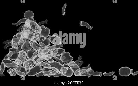 Giocattoli in plastica per bambola, radiografia Foto Stock