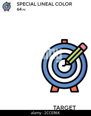 Icona colore lineare speciale target. Modello di disegno simbolo illustrazione per elemento dell'interfaccia utente Web mobile. Illustrazione Vettoriale
