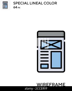 Wireframe icona colore lineare speciale. Modello di disegno simbolo illustrazione per elemento dell'interfaccia utente Web mobile. Illustrazione Vettoriale